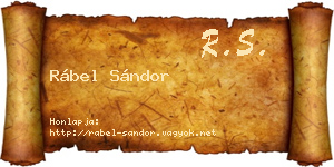 Rábel Sándor névjegykártya